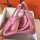 Hermes Pink Lindy 30cm Clemence Handmade Bag