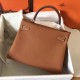 Hermes Gold Clemence Kelly 28cm Handmade Bag