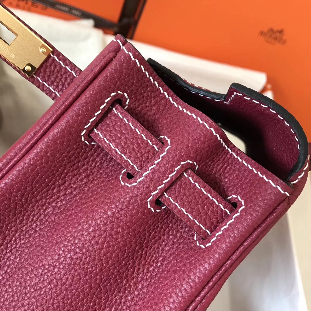 Hermes Ruby Clemence Kelly 28cm Handmade Bag