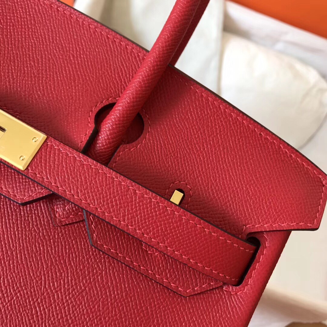 Hermes Red Birkin 30cm Epsom Handmade Bag