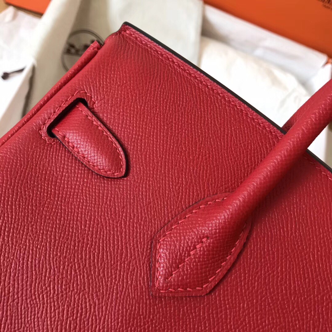 Hermes Red Birkin 30cm Epsom Handmade Bag