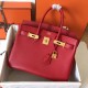 Hermes Red Birkin 30cm Epsom Handmade Bag