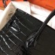 Hermes Black Birkin 30cm Crocodile Porosus Shiny Bag