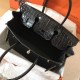 Hermes Black Birkin 30cm Crocodile Porosus Shiny Bag