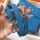 Hermes Blue Zanzibar Clemence Kelly 28cm Handmade Bag