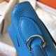 Hermes Blue Zanzibar Clemence Kelly 28cm Handmade Bag