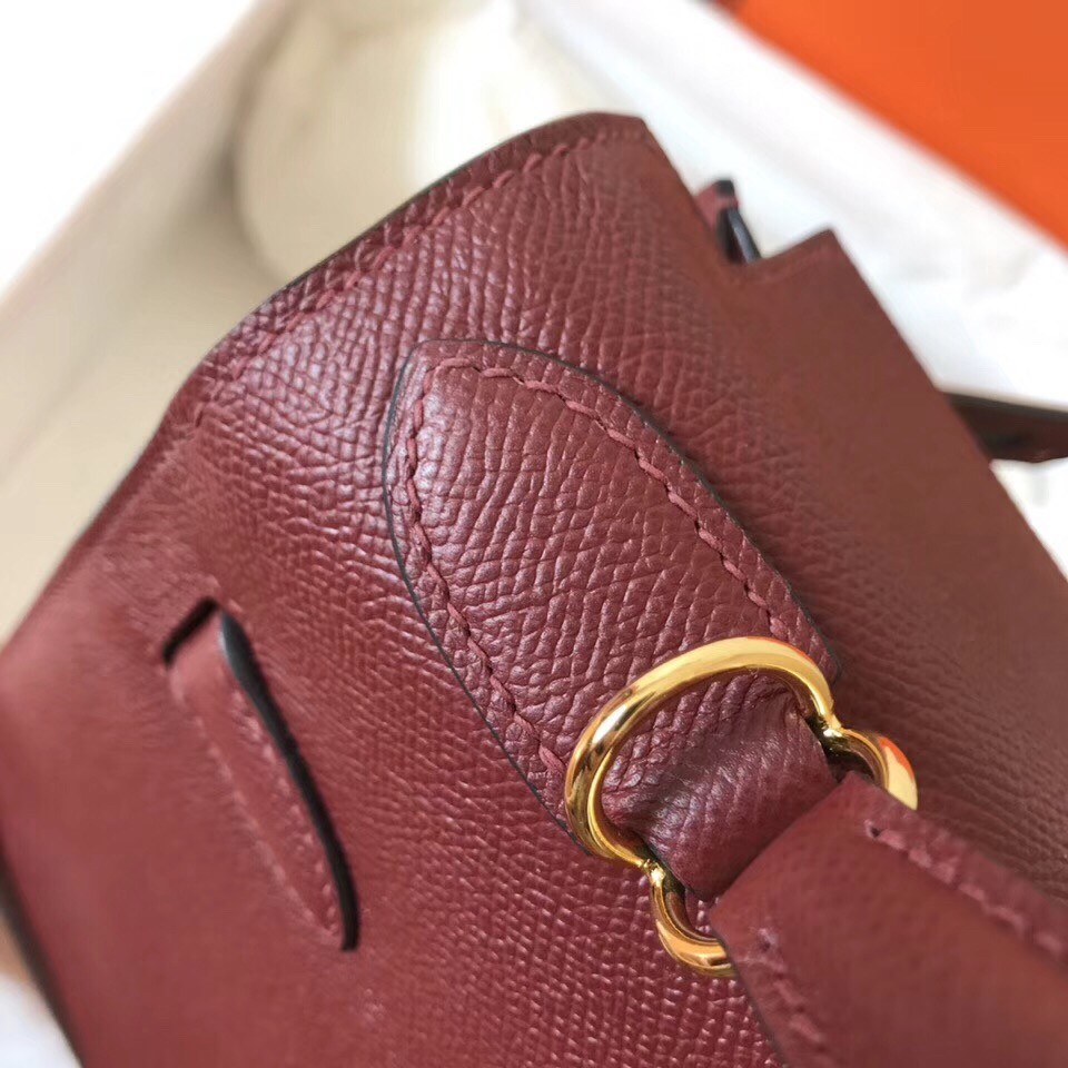 Hermes Bordeaux Epsom Kelly 28cm Handmade Bag