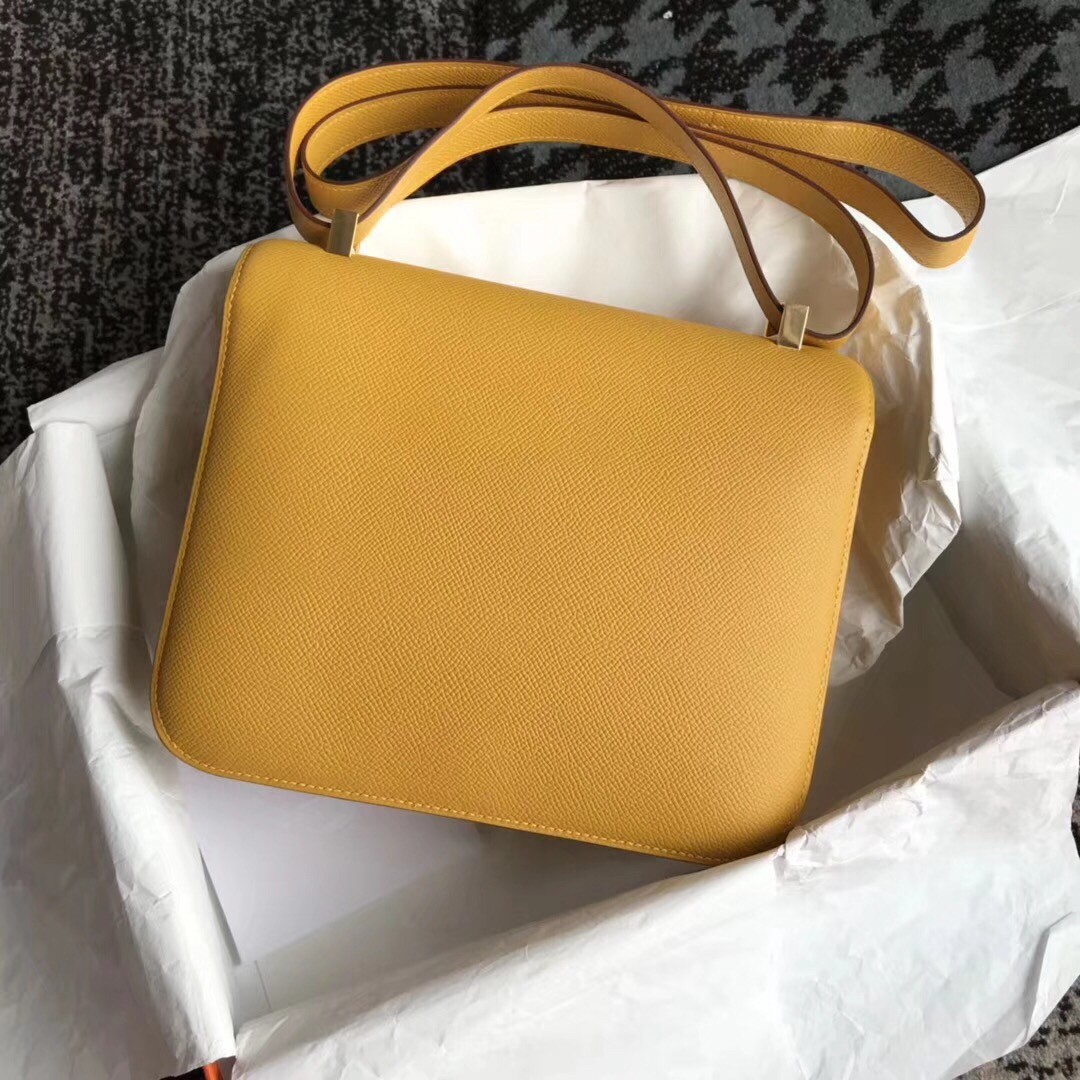 Hermes Mini Constance 18cm Jaune Epsom Bag