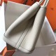 Hermes White Clemence Garden Party 30cm Handmade Bag