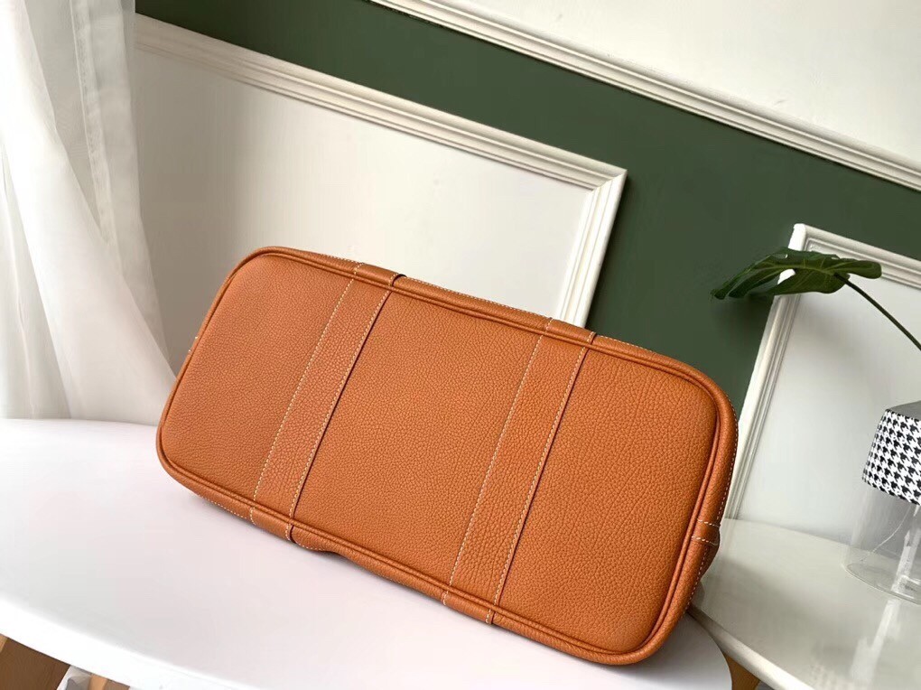 Hermes Tan Fjord Garden Party 30cm With Printed Lining