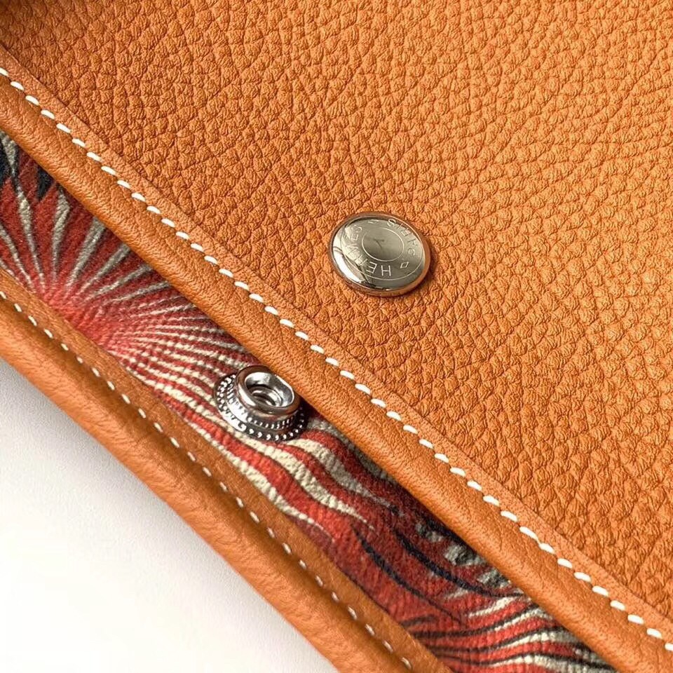 Hermes Tan Fjord Garden Party 30cm With Printed Lining