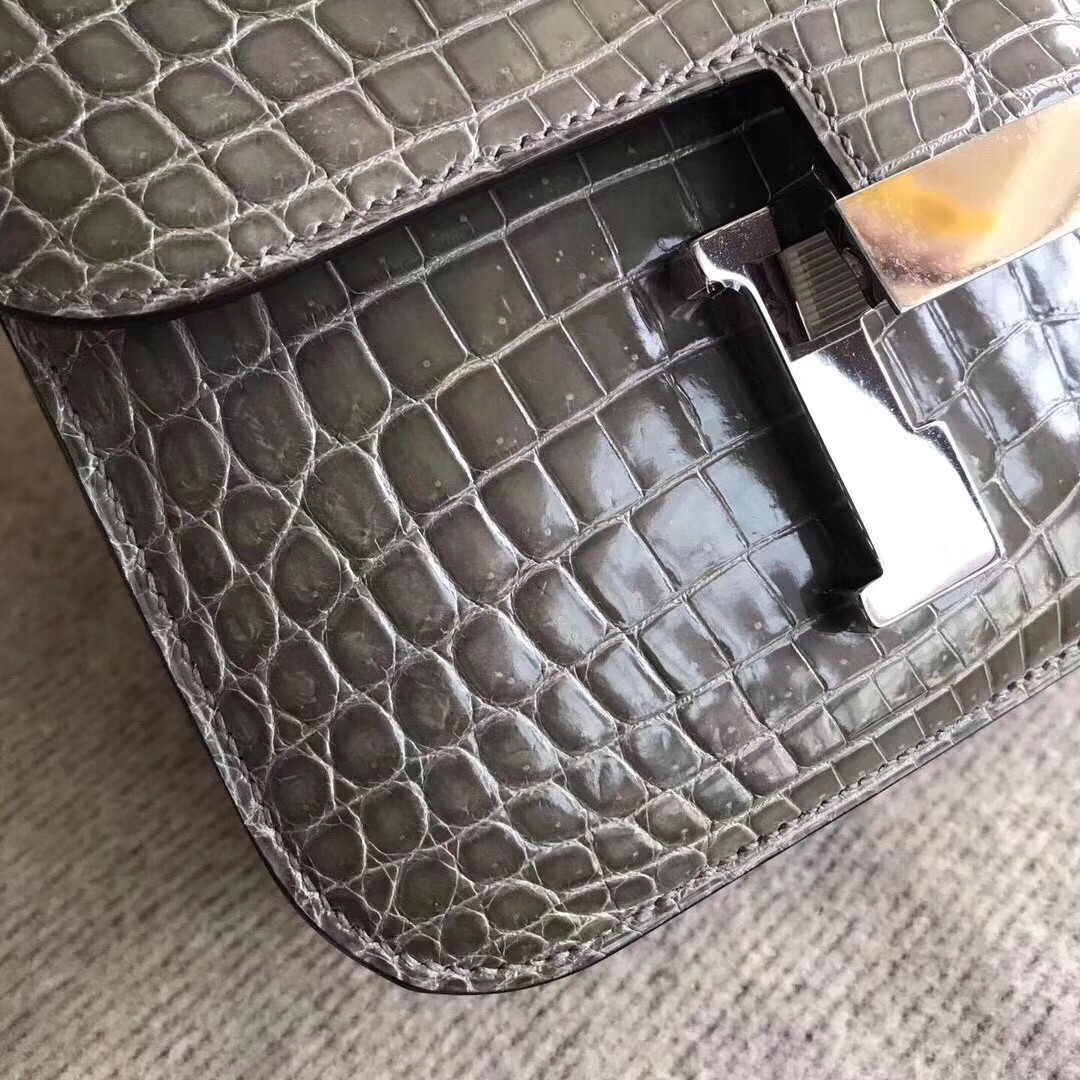 Hermes Constance 24cm Grey Niloticus Crocodile