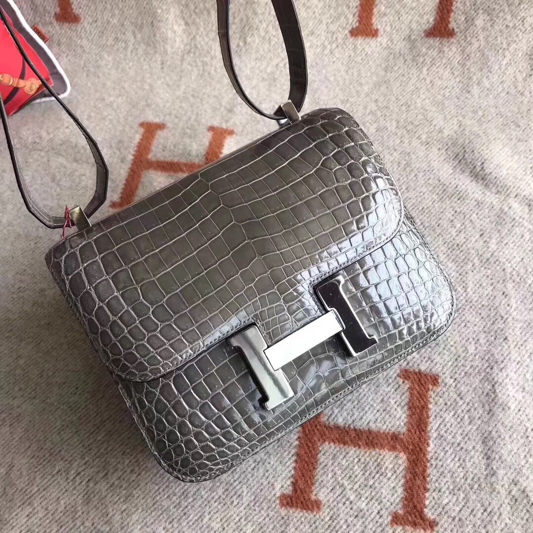 Hermes Constance 24cm Grey Niloticus Crocodile