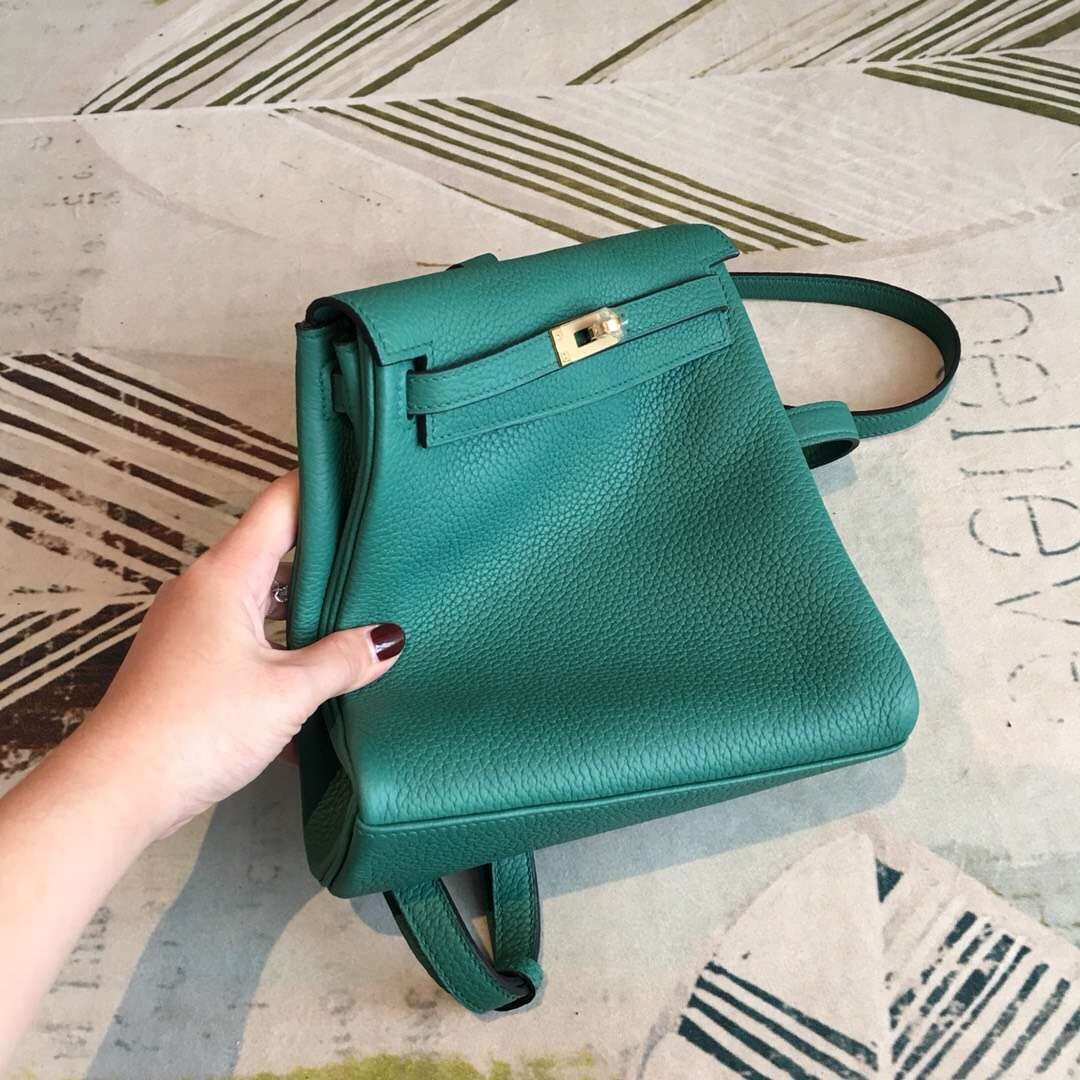 Hermes Malachite Clemence Kelly Ado PM Backpack