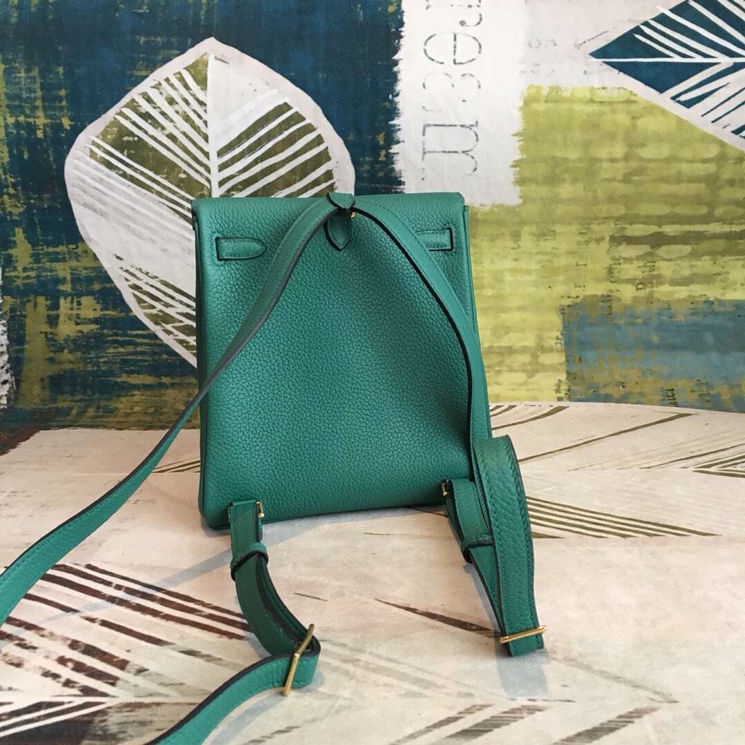 Hermes Malachite Clemence Kelly Ado PM Backpack