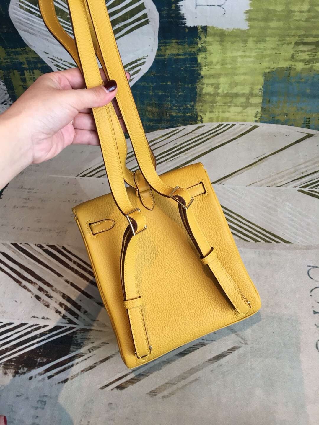 Hermes Yellow Clemence Kelly Ado PM Backpack