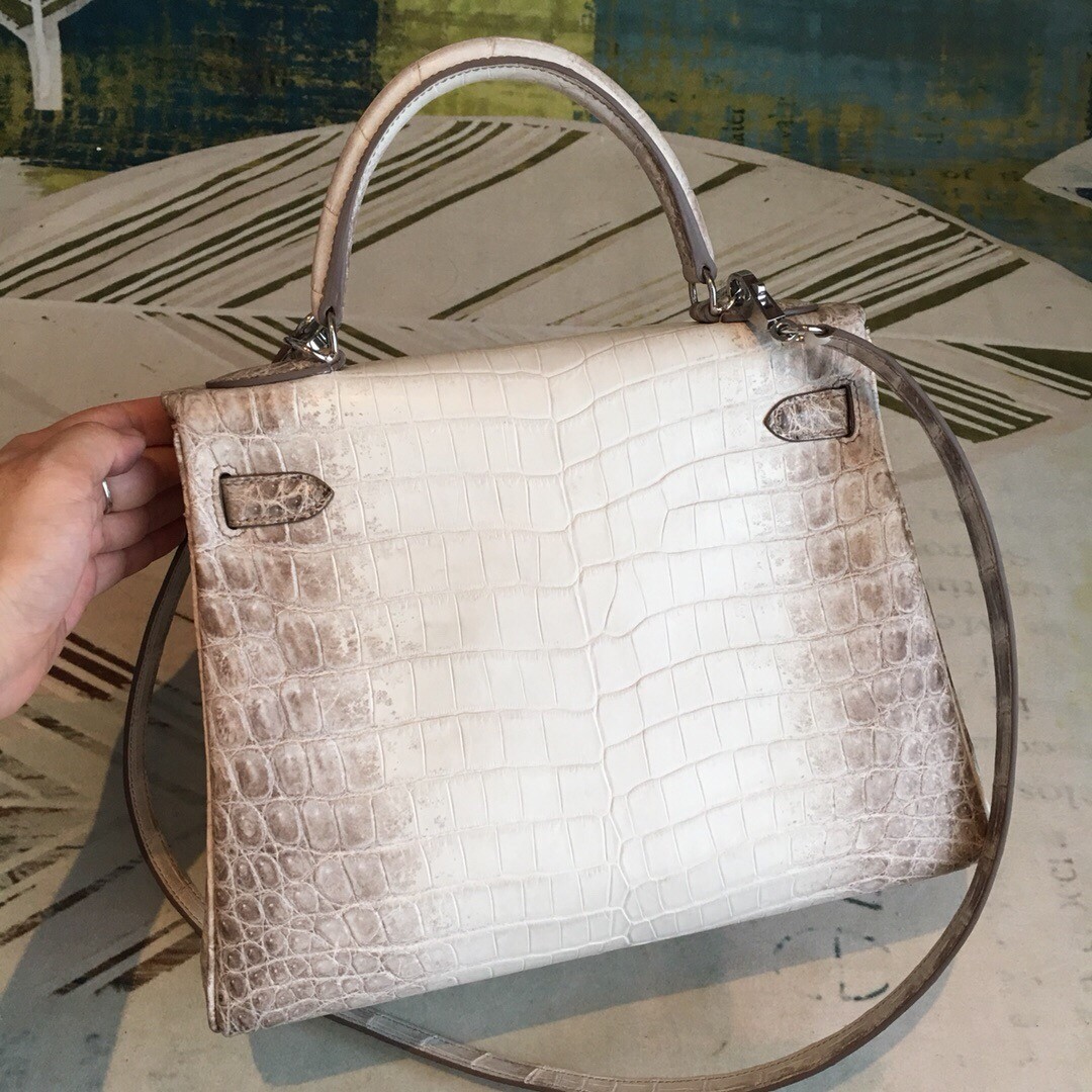 Hermes Kelly 28cm Niloticus Crocodile Himalaya