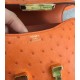 Hermes Mini Constance 18cm Orange Ostrich Leather