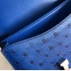 Hermes Mini Constance 18cm Blue Electric Ostrich Leather