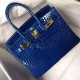 Hermes Blue Electric Birkin 30cm Crocodile Niloticus Shiny Bag