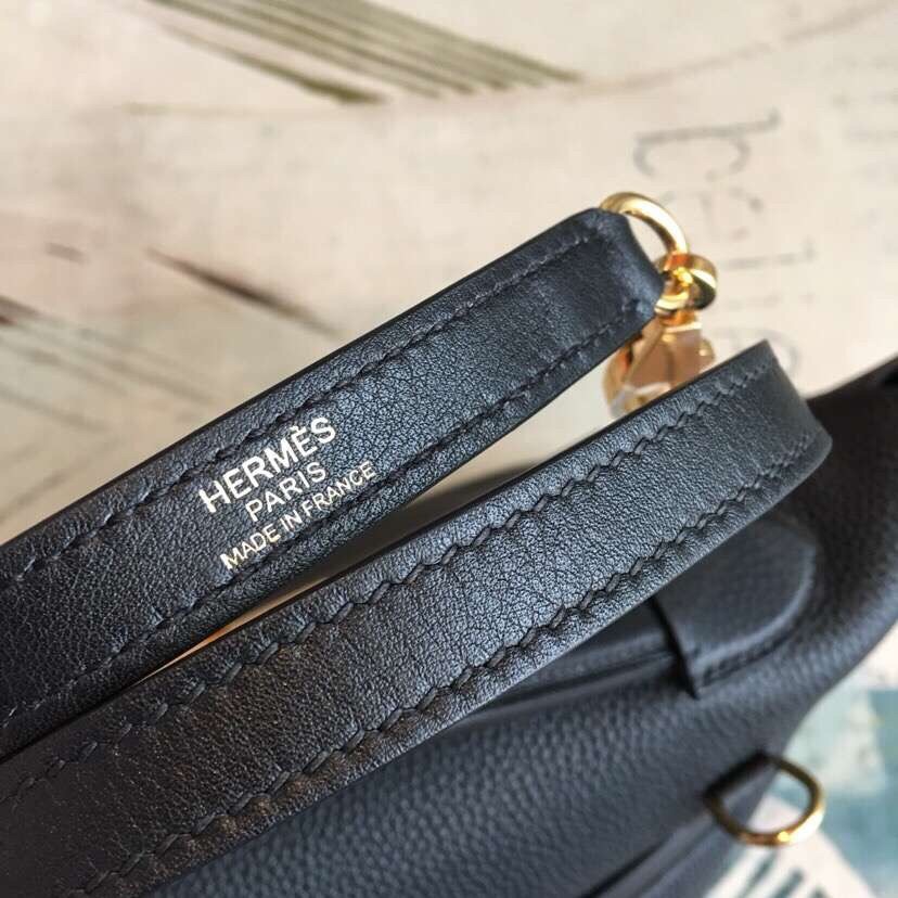 Hermes 24/24 29 Bag In Black Clemence Calfskin