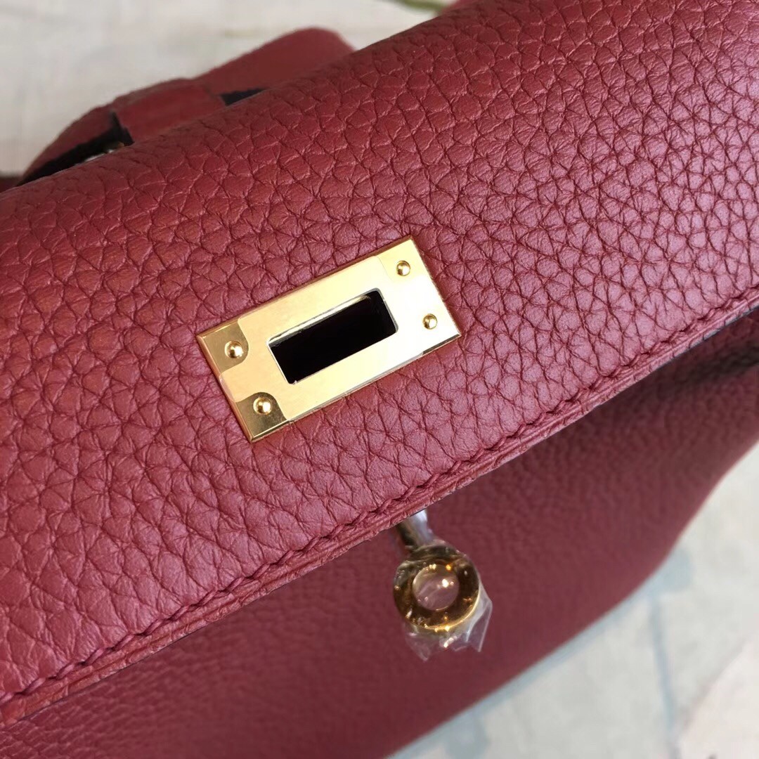 Hermes Bordeaux Clemence Kelly Ado PM Backpack