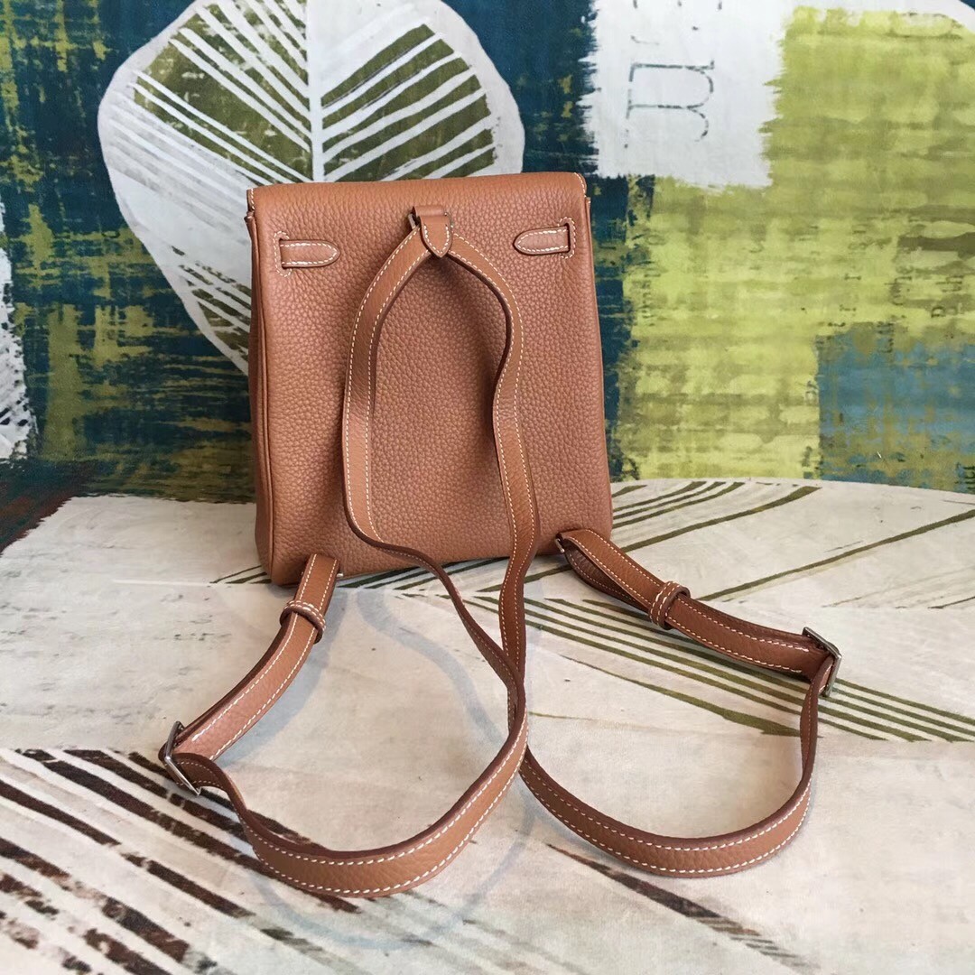 Hermes Brown Clemence Kelly Ado PM Backpack