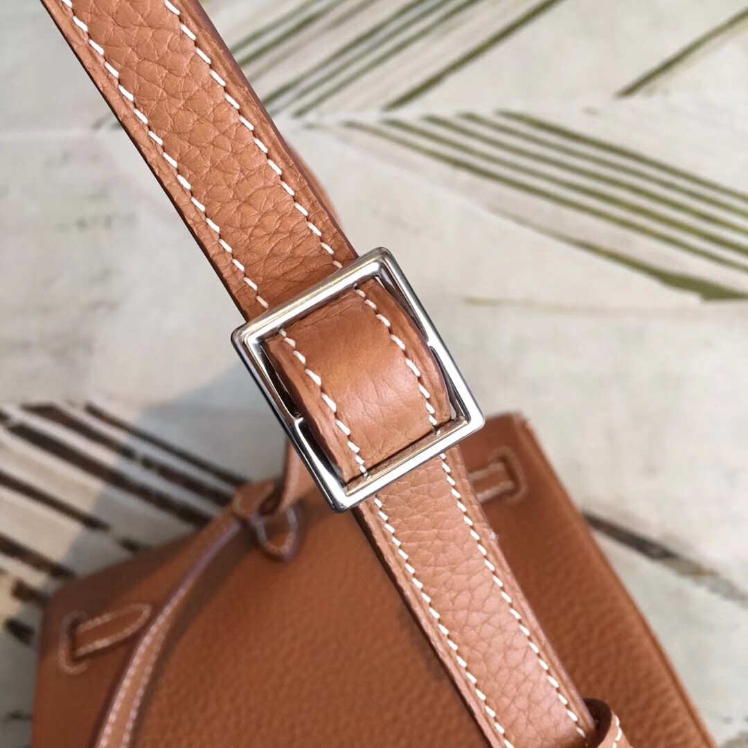 Hermes Brown Clemence Kelly Ado PM Backpack