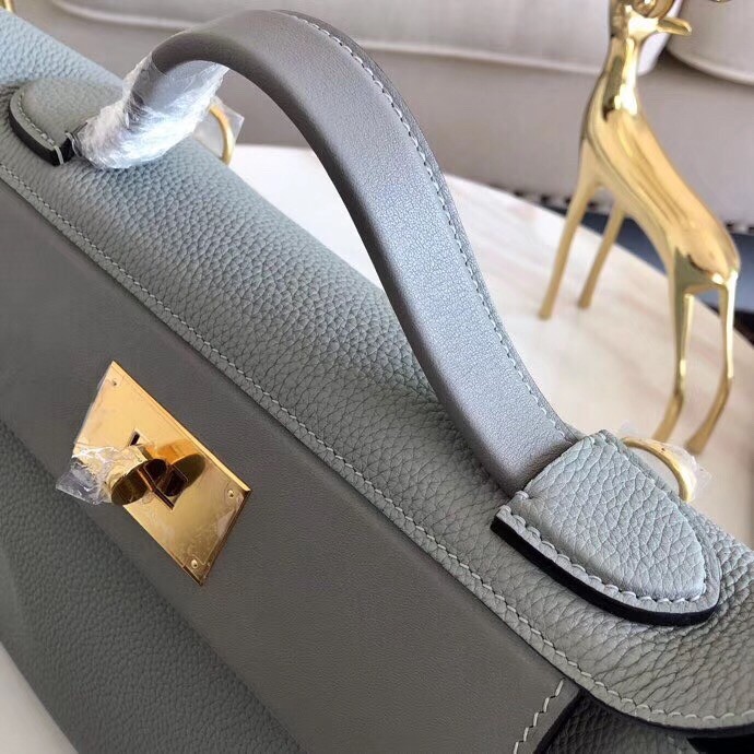 Hermes 24/24 29 Bag In Blue Glacier Clemence Calfskin