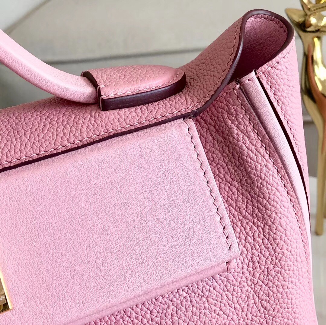 Hermes 24/24 29 Bag In Pink Clemence Calfskin