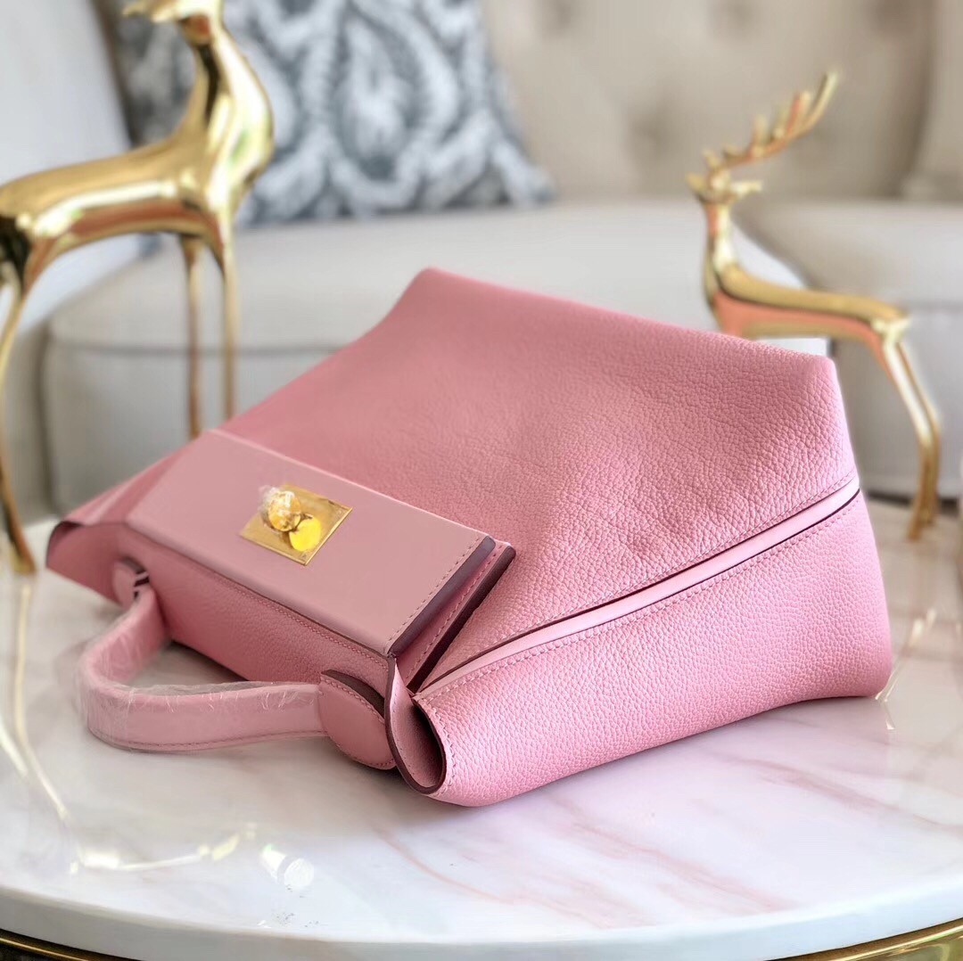 Hermes 24/24 29 Bag In Pink Clemence Calfskin