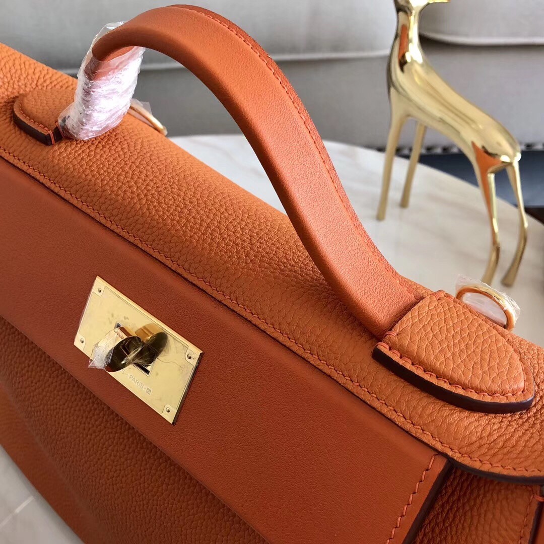 Hermes 24/24 29 Bag In Orange Clemence Calfskin