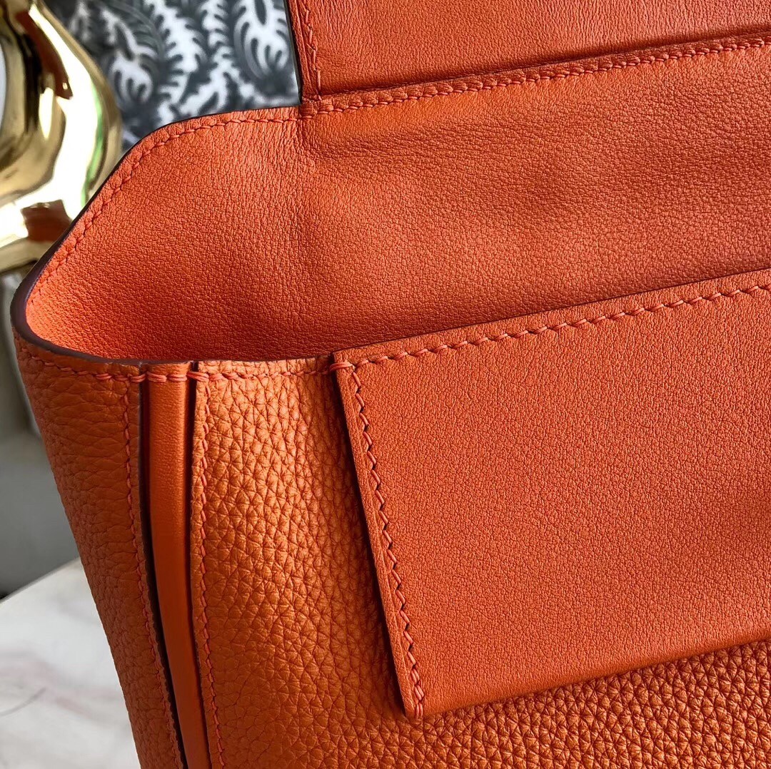 Hermes 24/24 29 Bag In Orange Clemence Calfskin