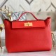 Hermes 24/24 29 Bag In Red Clemence Calfskin