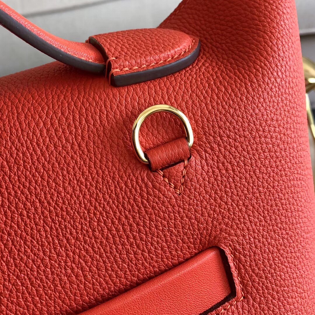 Hermes 24/24 29 Bag In Red Clemence Calfskin