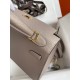 Hermes Epsom Kelly 25cm Sellier Handmade Grey Bag