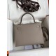 Hermes Epsom Kelly 25cm Sellier Handmade Grey Bag