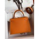 Hermes Epsom Kelly 25cm Sellier Handmade Orange Bag