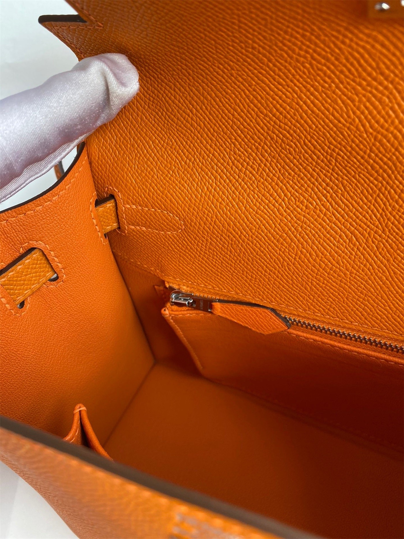 Hermes Epsom Kelly 25cm Sellier Handmade Orange Bag