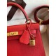 Hermes Epsom Kelly 25cm Sellier Handmade Red Bag