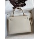 Hermes Epsom Kelly 25cm Sellier Handmade White Bag