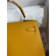 Hermes Epsom Kelly 25cm Sellier Handmade Yellow Bag