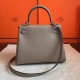 Hermes Swift Kelly 25cm Retourne Handmade Grey Bag