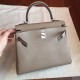 Hermes Swift Kelly 25cm Retourne Handmade Grey Bag