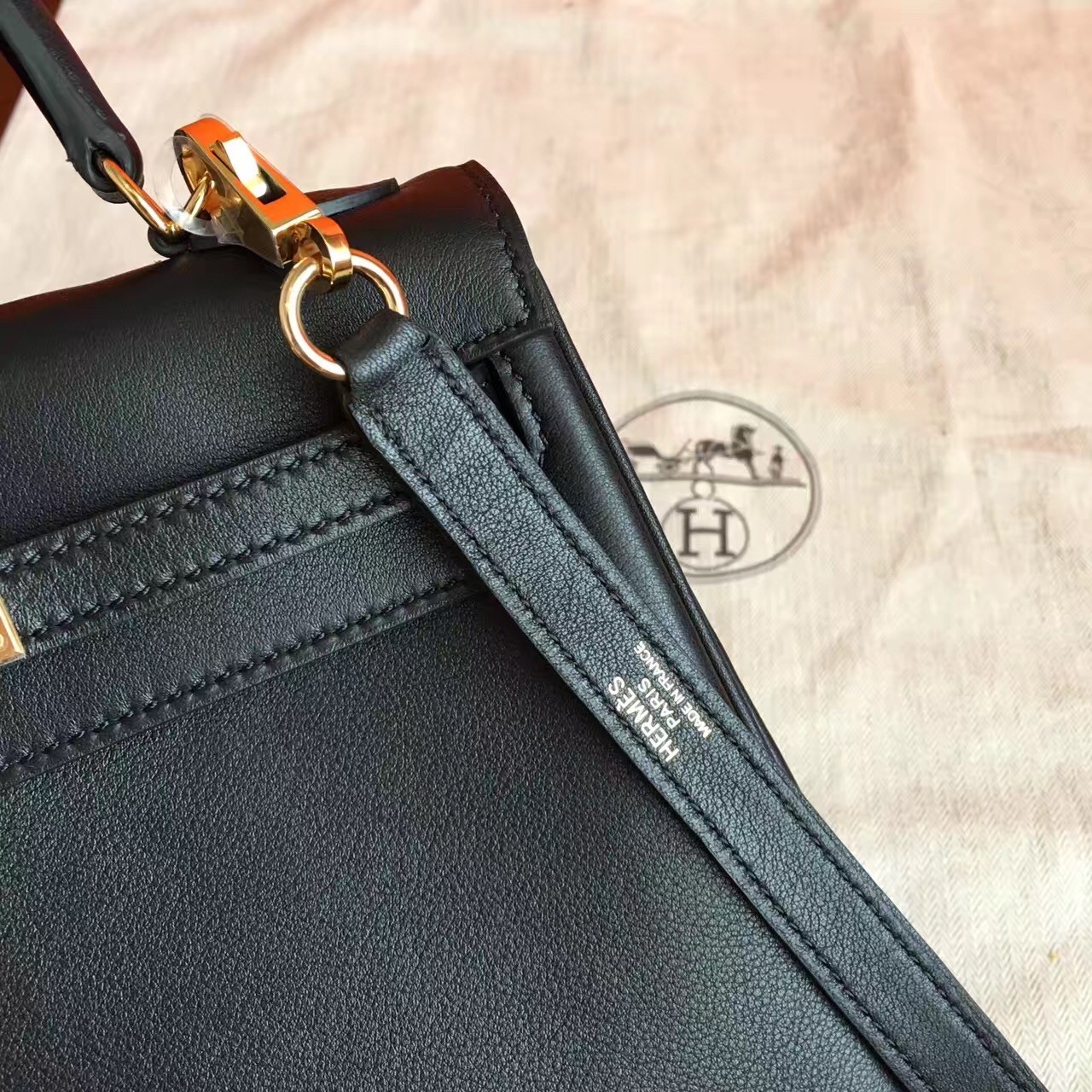 Hermes Swift Kelly 25cm Retourne Handmade Black Bag