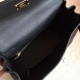 Hermes Swift Kelly 25cm Retourne Handmade Black Bag