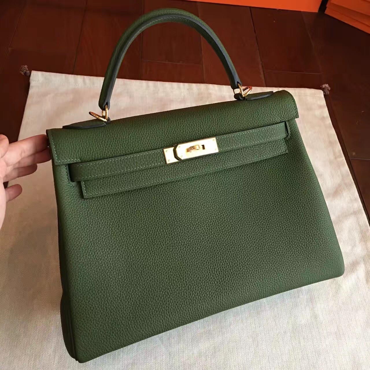 Hermes Canopee Clemence Kelly Retourne 32cm Handmade Bag