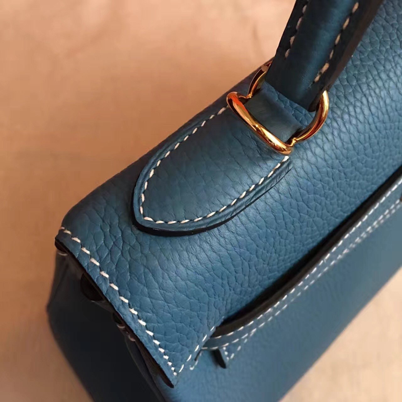 Hermes Blue Jean Clemence Kelly Retourne 32cm Handmade Bag