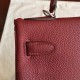 Hermes Bordeaux Clemence Kelly Retourne 32cm Handmade Bag