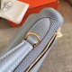 Hermes Blue Lin Clemence Kelly Retourne 32cm Handmade Bag